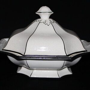 Exquisite Antique German Covered Serving Dish | Steingutfabrik Witteburg